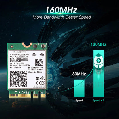 WiFi 6 Card AX210 Bluetooth 5.3  5374Mbps Adapter 2 In 1 Desktop Kit 10DBi Antennas 802.11ax 2.4G/5Ghz/6Ghz For Win 10/11