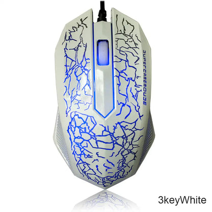 Protable Wired Gaming Mouse USB Port Ergonomic 2400 DPI Adjustable RGB Optical Comfortable Grip for Gaming Computer Accessories