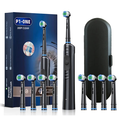 Electric Toothbrush Rotating Rechargeable Rotary Electric Toothbrush with Timer Electric Tooth Brush with 8 Brush