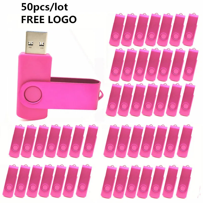 50pcs/lot Metal Usb Flash Drive 128GB Pendrive 64gb Cle High Speed Memoria Usb Stick 32GB 16GB 4GB Pen Drive Free Custom Logo