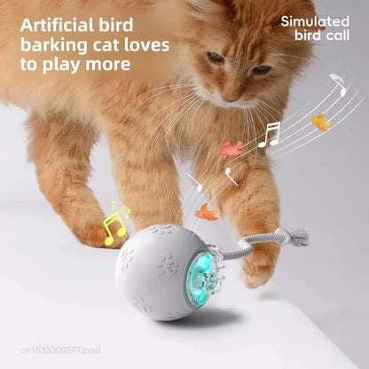 POPO Smart Automatic Cat Teasing Ball Indoor Pet Interactive Rolling Ball Electric Pet Ball Toy Simulated Tail For Cats