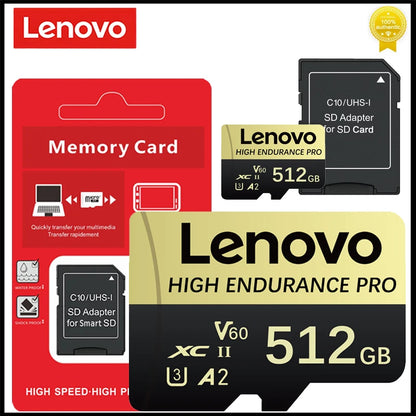 Lenovo 2TB High Speed Micro TF SD Flash Memory Card 1TB 512GB 256GB 128GB 4K Full HD Video Storage For Camera PC Game Devices