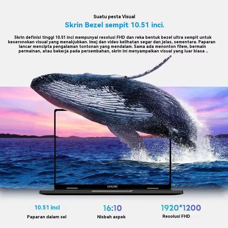 CHUWI MiniBook X Touch Screen Tablet Laptop 2-in-1 Intel N150 16GB LPDDR5 512G SSD  10.51'' 2K FHD Notebook WiFi6 Windows 11