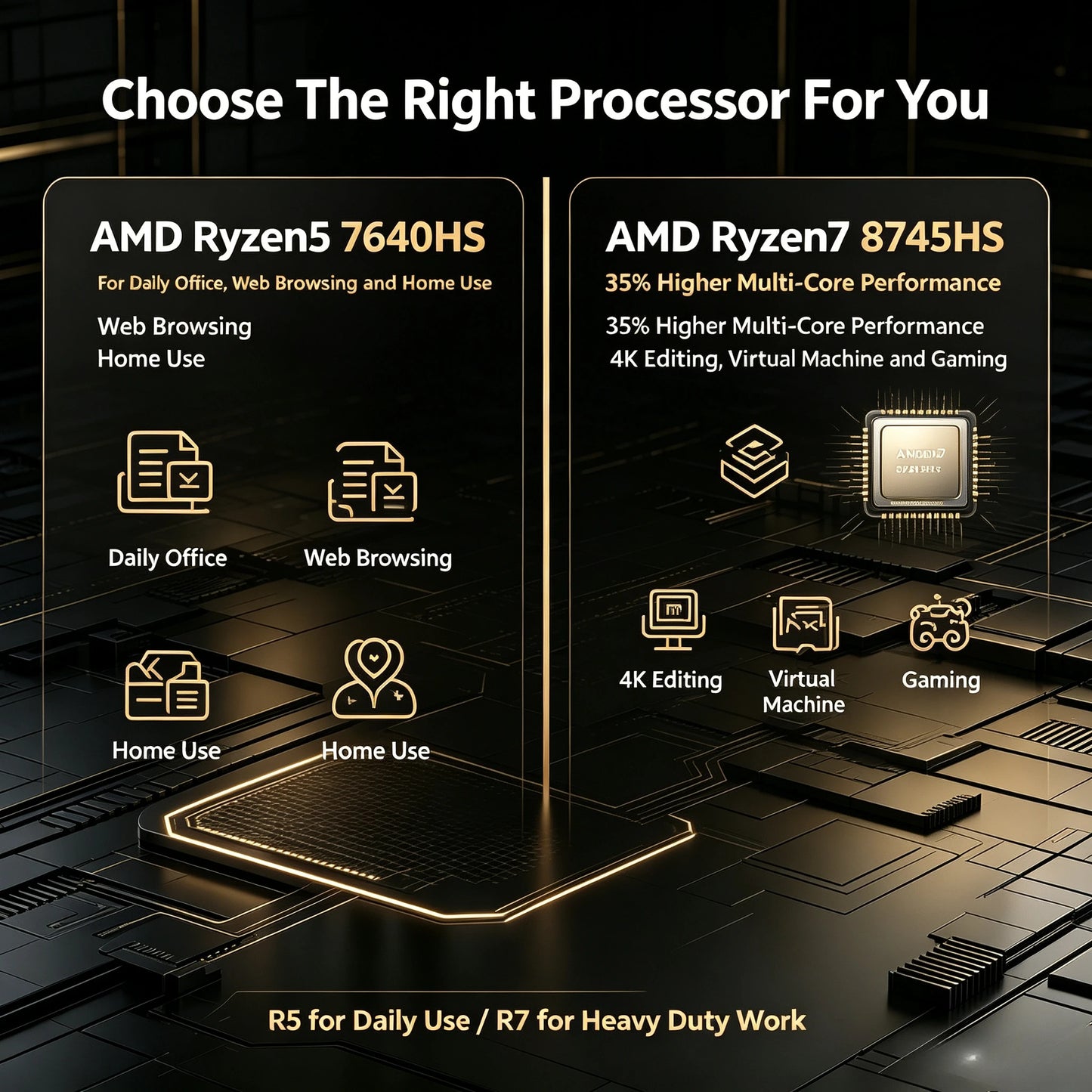 SZBOX MINI PC Ryzen 7 8745HS / Ryzen 5 7640HS Windows 11 Pro DDR5 NVME SSD WIIF6 BT5.2 USB-C Desk Office Mini PC