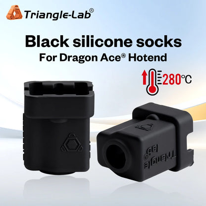 Trianglelab® Dragon Ace® Black Silicone Socks Compatible Dragon ACE HOTEND Withstands High Temperature of 280 Degrees Celsius
