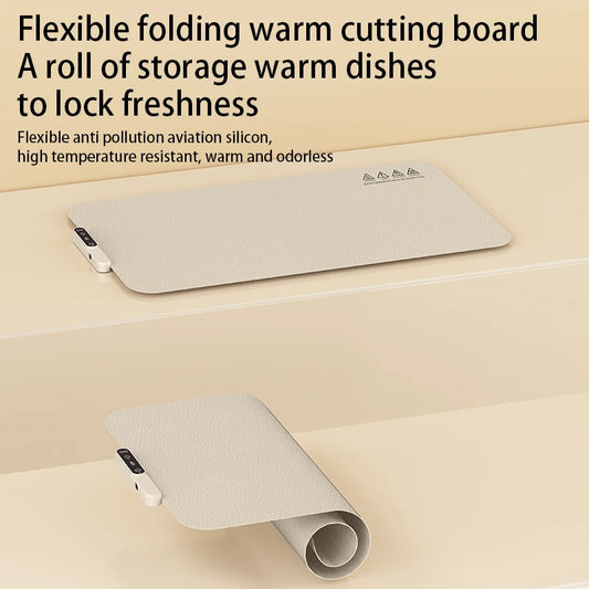Electric Warming Tray Food Warmer Plate Foldable Portable Smart Food Fast Heating Mat Electric Warming Tray Food Warming Board