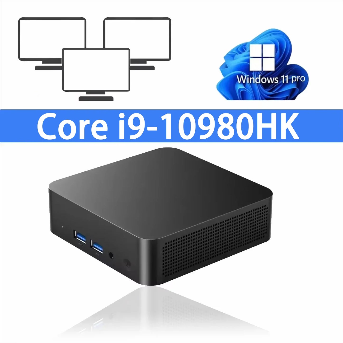 2026 Mini PC Intel Core i9 10980HK Windows 11 UHD Graphics 16GB 32GB DDR4 1TB 2TB SSD WiFi 6 BT5.2 Desktop PC Office Computer