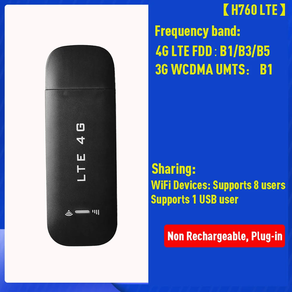 Wireless 4G WiFi Router USB Dongle SIM Card Slot Portable WIFI 4G LTE USB Modem Pocket Hotspot 8 WIFI Users 150Mbps WiFi Router