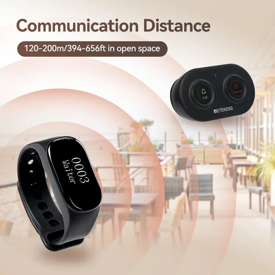 Retekess Restaurant Pager Wireless Waiter Calling System TD112 Waterproof Watch Receiver TD036 Call Buttons For Cafe Bar Club