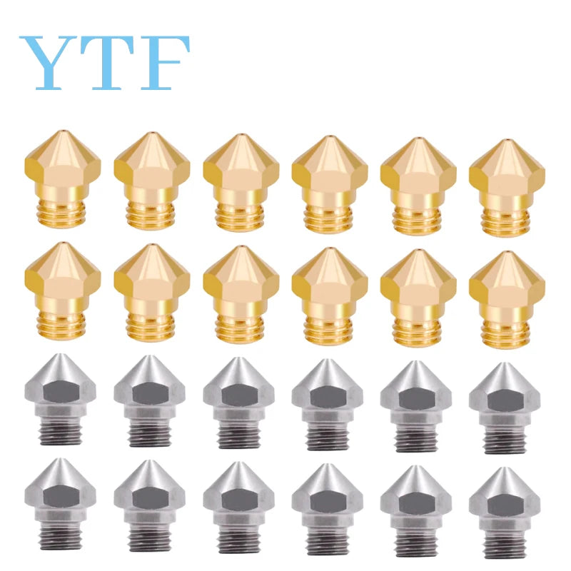 1-50PCS 3D Printers Parts MK10 Nozzle 0.2/0.3/0.4/0.5/0.6/ 0.8mm Copper M7 Threaded Part For Extrusion 1.75mm Filament Brass