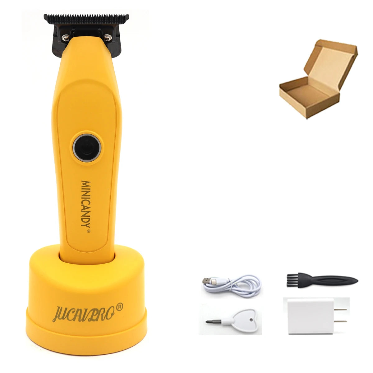 JUCAI MINICANDY JC08 Men's Hair Clipper DLC Zero Gapped Brushless Motor with Base Charger Professional Trimmer Finishing Machine