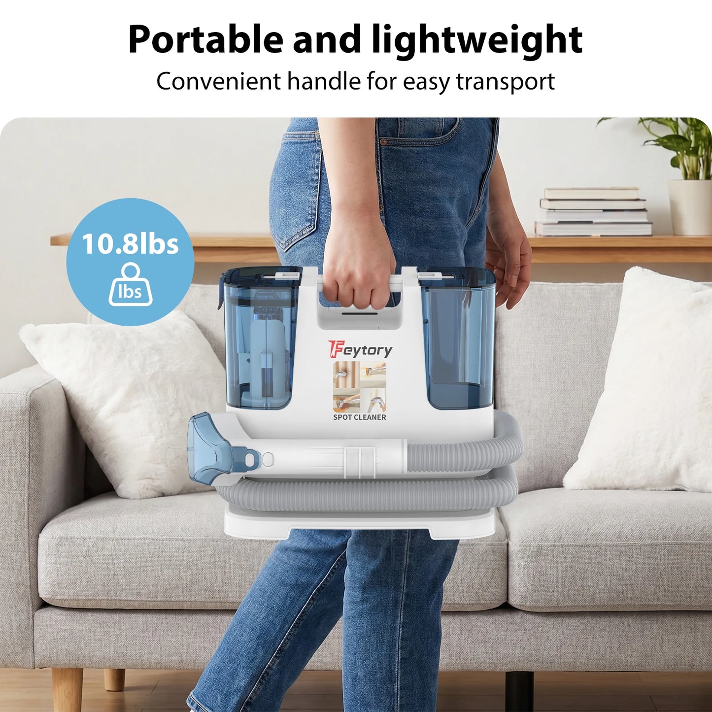 430W 15kpa Portable Carpet Cleaner Vacuum Cleaner Deep Clean Pet Stains Upholstery Cleaner Pet Special Stain Cleaner