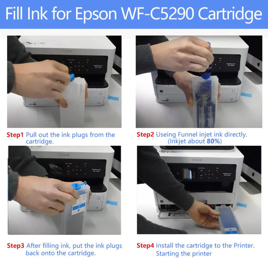 1000ml Pigment Ink For Epson T9451 T9481 T9441 T902XL WF-C5210 WF-C5710 WF-C5290 WF-C5790 WF-C869Ra PX-S884 Printer Waterproof