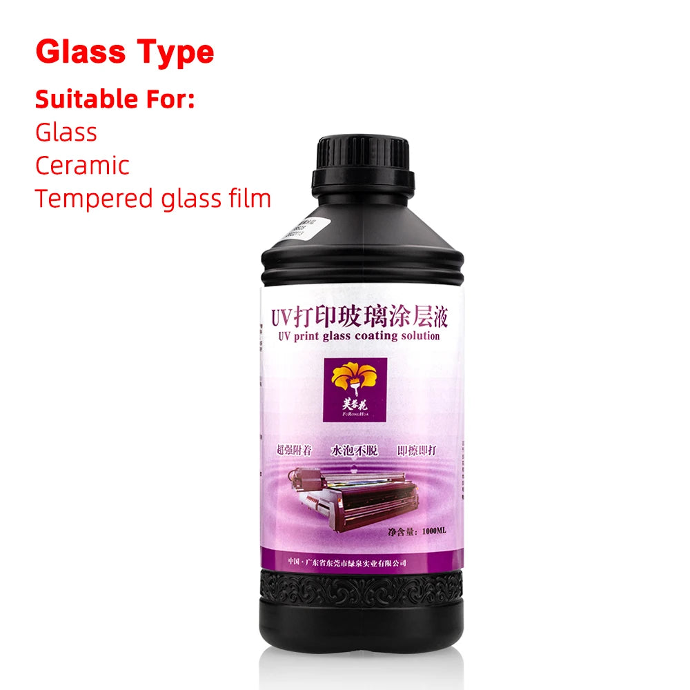 UV Pre-Coating Primer 1000ml For UV Flatbed Printer Curing Ink For Printing On Acrylic Glass Metal Materials UV Coating Liquid