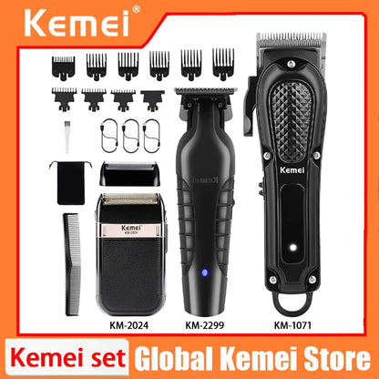 Kemei KM-1071 KM-2299 KM-2024 Hair Clippers for Men Hair Trimmer Electric Foil Rechargeable Electric Shaver Barber Hair Cutting
