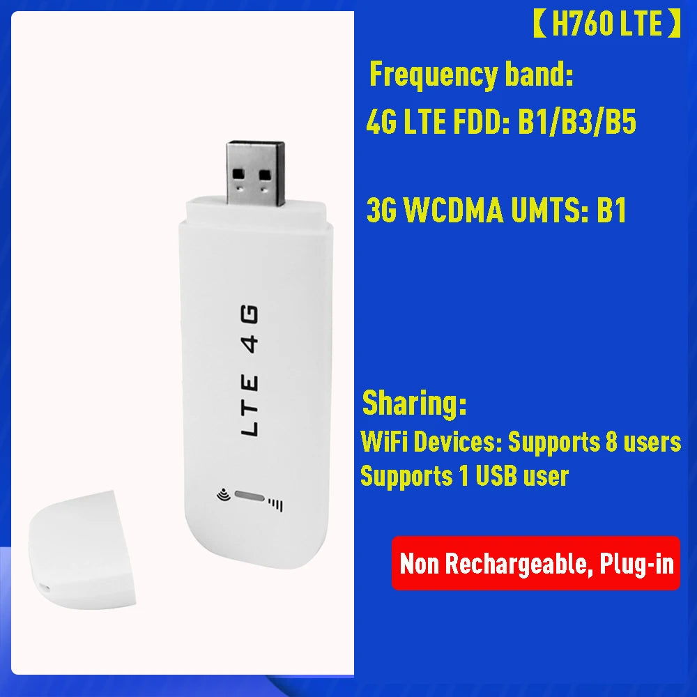 Wireless 4G WiFi Router USB Dongle SIM Card Slot Portable WIFI 4G LTE USB Modem Pocket Hotspot 8 WIFI Users 150Mbps WiFi Router