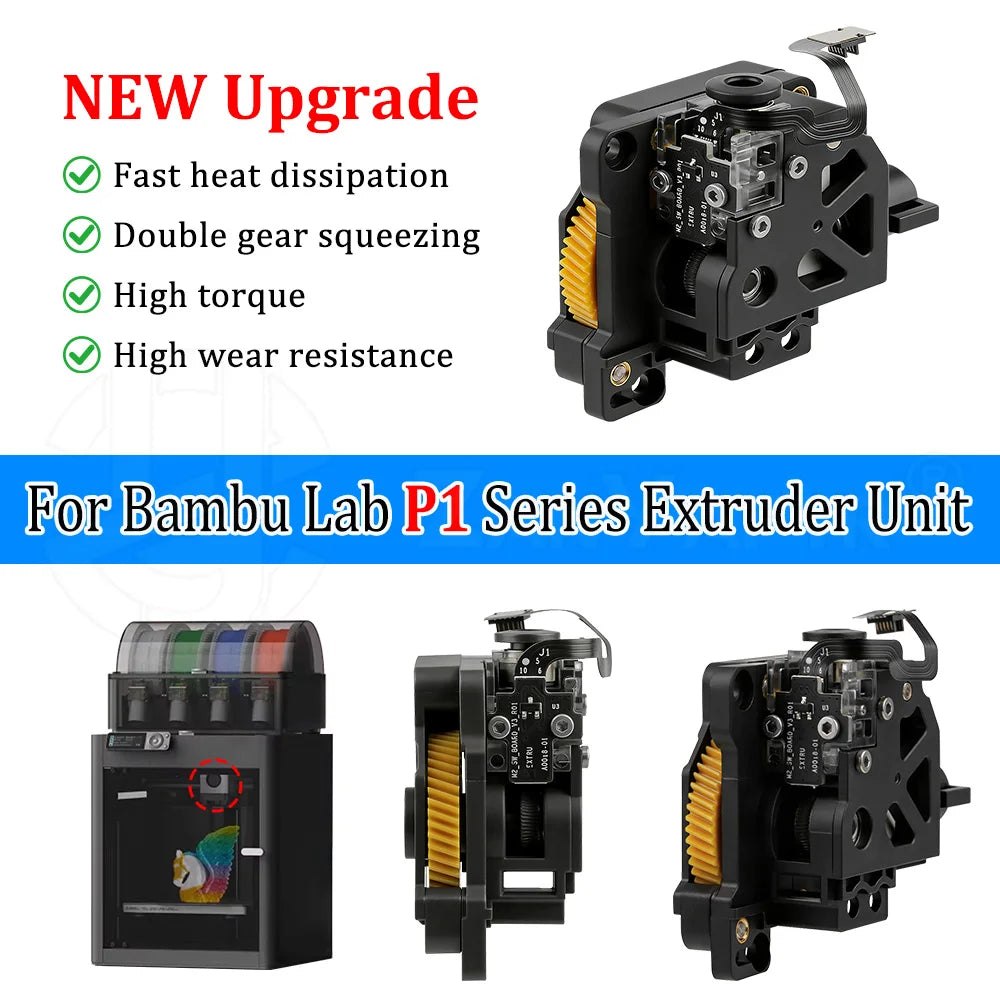 Extruder Replacement Parts for Bambu Lab P1P P1S 3D Printer High Strength Stable Feeding Accessories