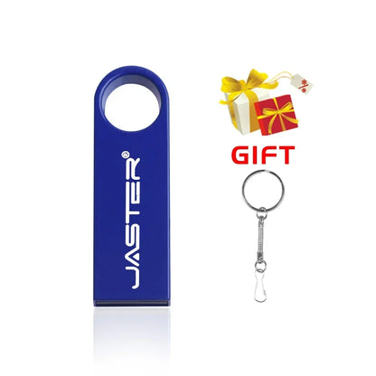 JASTER Metal USB 2.0 Flash Drives 128GB High Speed Pen Drive 64GB 32GB with Key Chain Memory Stick 16GB Creative Gift USB Stick