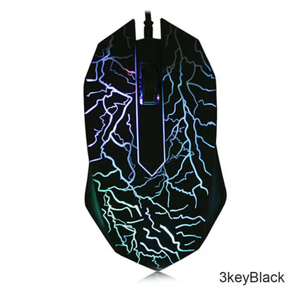 Protable Wired Gaming Mouse USB Port Ergonomic 2400 DPI Adjustable RGB Optical Comfortable Grip for Gaming Computer Accessories