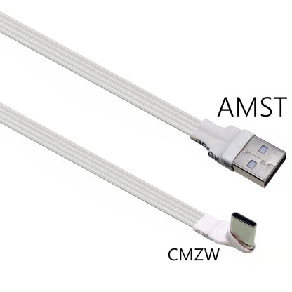 2M 3M USB-C Type C Male straighten/UP Down Angled 90 Degree to USB 2.0 Male Data Cable USB Type-c Flat Cable 0.1m/0.2m/0.5m/1m
