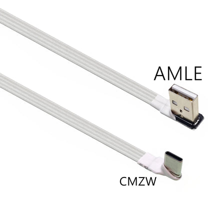 2M 3M USB-C Type C Male straighten/UP Down Angled 90 Degree to USB 2.0 Male Data Cable USB Type-c Flat Cable 0.1m/0.2m/0.5m/1m