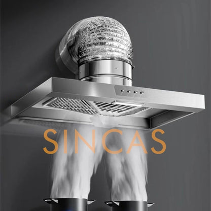Stainless Steel Range Hood Exhaust Fan With Built In Light Kitchen Ventilation Extractor Fan For Stove Wall Mount Range Hood