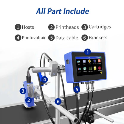 DCODE 130PLUS Industrial Online Inkjet Printer 12.7/25.4mm Nozzle with Plastic Shell QR Barcode Batch Number Logo Date Printer