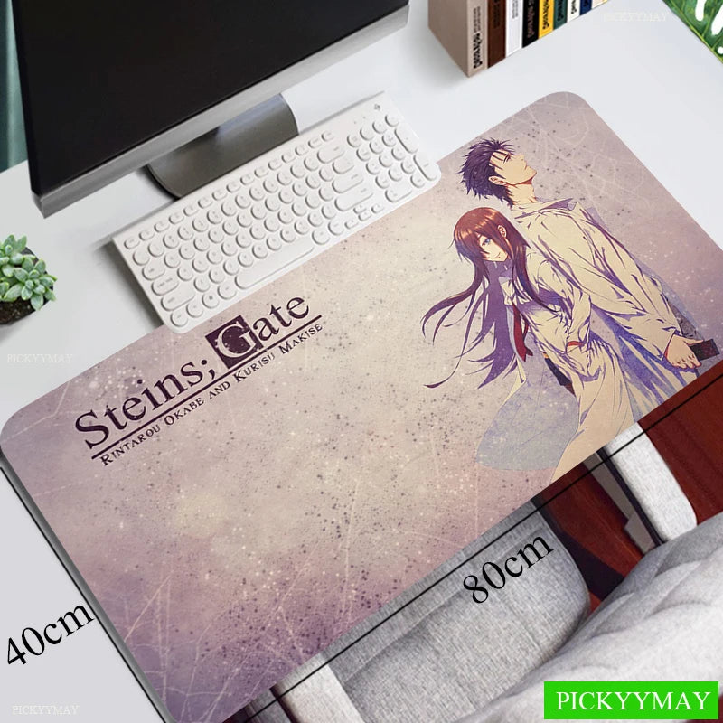 Steins Gate Mouse Pad Gamer Pad Big Gaming Mousepad XL Mouse Mat Keyboard Mat Desk Mat Table Carpet Mausepad Computer Laptop Pad