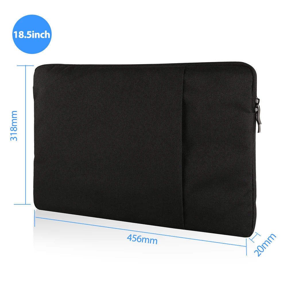 UPERFECT Polyester Laptop Sleeve Protective Case Vertical Style With Pocket Zipper For 13.3-18Inch Monitor Pad Tablet