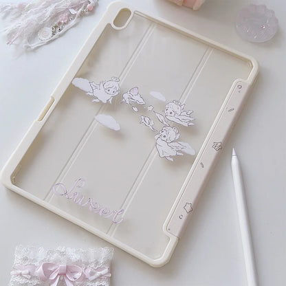 Korean Ins Anime Girl New Tablet Case For iPad Pro 11 12.9in 13 M4 M5 Case 9.7 10.2 5/6th 7/8/9 11th Mini Air 3 4 5 6 7 Cover