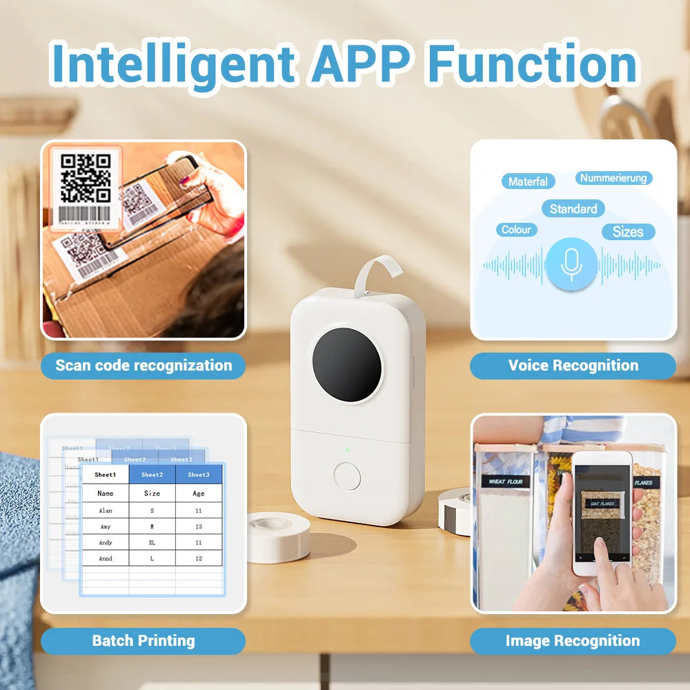 Phomemo D30 Label Printer Mini Printer Pocket Thermal Label Maker Wireless Sticker Pocket Portable Printer Various Label Paper