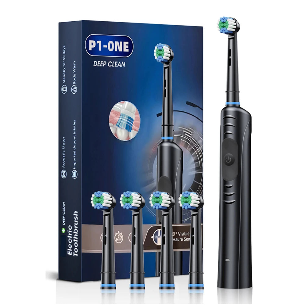 Electric Toothbrush Rotating Rechargeable Rotary Electric Toothbrush with Timer Electric Tooth Brush with 8 Brush