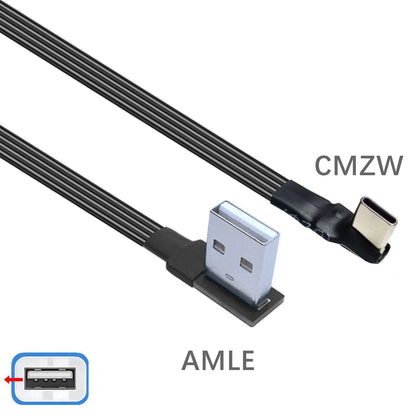 2M 3M USB-C Type C Male straighten/UP Down Angled 90 Degree to USB 2.0 Male Data Cable USB Type-c Flat Cable 0.1m/0.2m/0.5m/1m