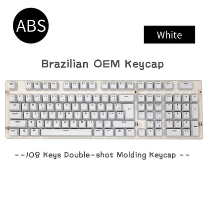 108 Keys Mechanical Keyboard Keycaps Brazilian Abnt2 Layout Keycap OEM Profile ABS Keycaps Double Shot Backlit Minimalism Key Ca