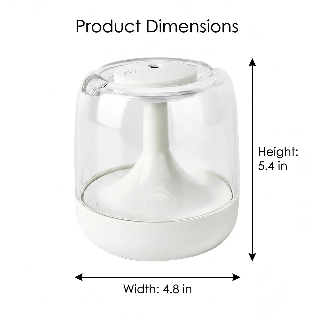 Small Home Humidifier for Bedroom, Large Mist Aroma Diffuser with Ambient Light, Super High Fog Output USB Air Humidifier