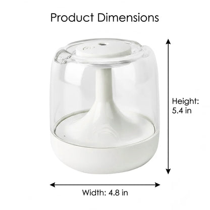 Small Home Humidifier for Bedroom, Large Mist Aroma Diffuser with Ambient Light, Super High Fog Output USB Air Humidifier