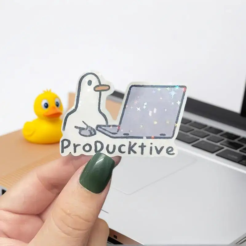 5Pcs Cute Goose Laptop Stickers, Perfect for DIY Computer Decoration, Waterproof and Removable, Great Adults Gift