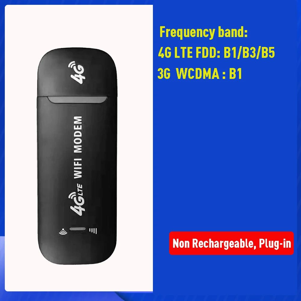 Wireless 4G WiFi Router USB Dongle SIM Card Slot Portable WIFI 4G LTE USB Modem Pocket Hotspot 8 WIFI Users 150Mbps WiFi Router