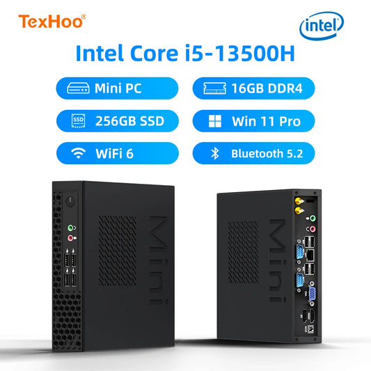 TexHoo Mini PC Intel Core I5 13500H/N5095 Windows 11 PC 16GB DDR4 512GB SSD Dual-Band WiFi 6 BT5.2 4K@60Hz Gaming Computer PC