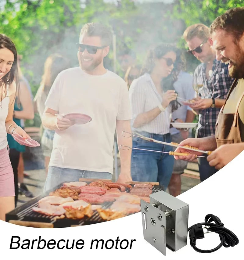 220V BBQ Electric Rotisserie For Grill Motor Espeto Para Churrasco Electric Heavy Duty Electrical Barbecue Accessories EU Plug