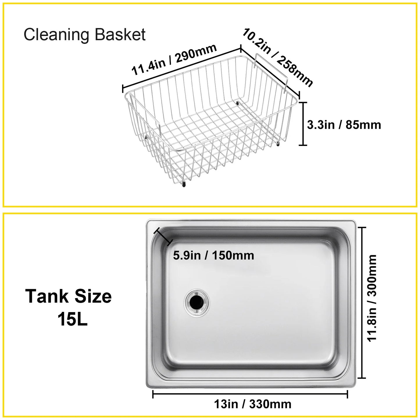 SucceBuy 15L Ultrasonic Cleaner Lave-Dishes Portable Washing Machine with Digital Timer Ultrasound Home Jewelry Clean Appliances