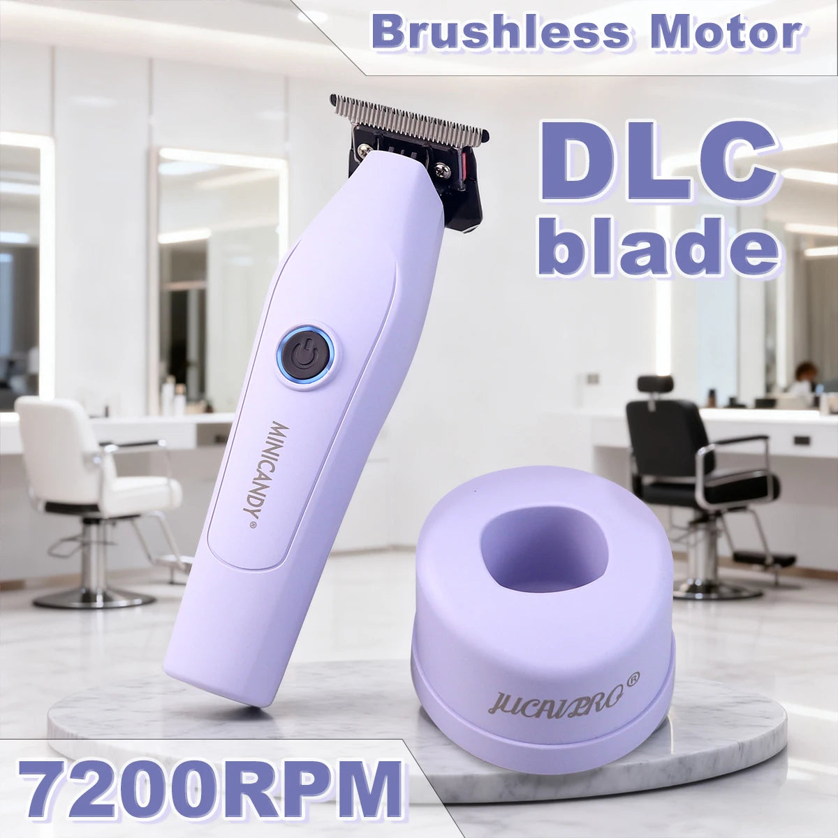 JUCAI MINICANDY JC08 Men's Hair Clipper DLC Zero Gapped Brushless Motor with Base Charger Professional Trimmer Finishing Machine