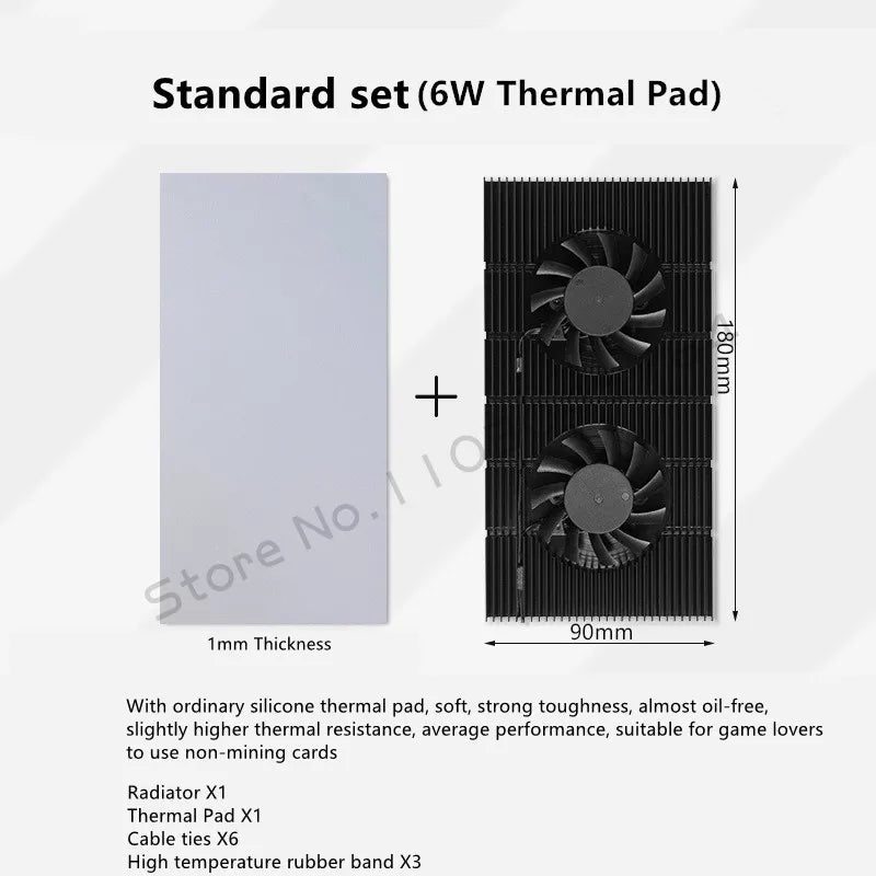 Graphics Card GPU Backplate Cooling Radiator For RTX 3090 4090 Backplane Memory VRAM Heatsink 2X PWM Fan VGA Backboard Cooler