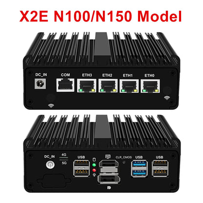 Topton 4x 2.5GbE RJ45 Firewall PC Mini Router Intel N150 N5105 J6412 7305 Fanless Mini PC NAS pfSense Computer for Linux OpenWrt