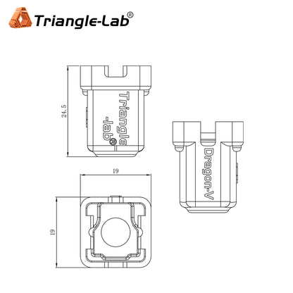 Trianglelab® Dragon Ace® Black Silicone Socks Compatible Dragon ACE HOTEND Withstands High Temperature of 280 Degrees Celsius