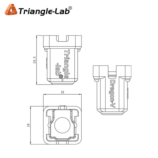 Trianglelab® Dragon Ace® Black Silicone Socks Compatible Dragon ACE HOTEND Withstands High Temperature of 280 Degrees Celsius
