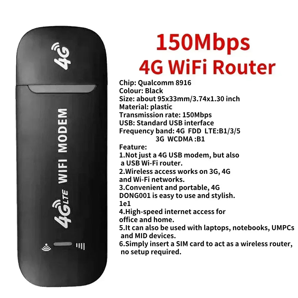 4G  WiFi 6 Mobile Hotspot Router Support 10 Users with SIM Card Slot Wireless Router Portable WiFi Hotspot for Home Travel