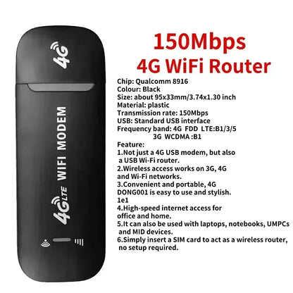4G  WiFi 6 Mobile Hotspot Router Support 10 Users with SIM Card Slot Wireless Router Portable WiFi Hotspot for Home Travel