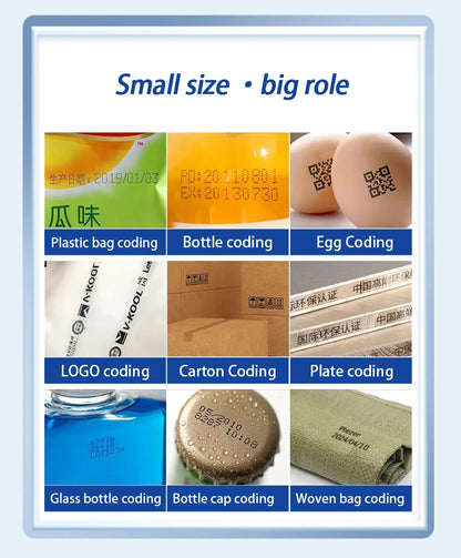 DCODE 130PLUS Industrial Online Inkjet Printer 12.7/25.4mm Nozzle with Plastic Shell QR Barcode Batch Number Logo Date Printer
