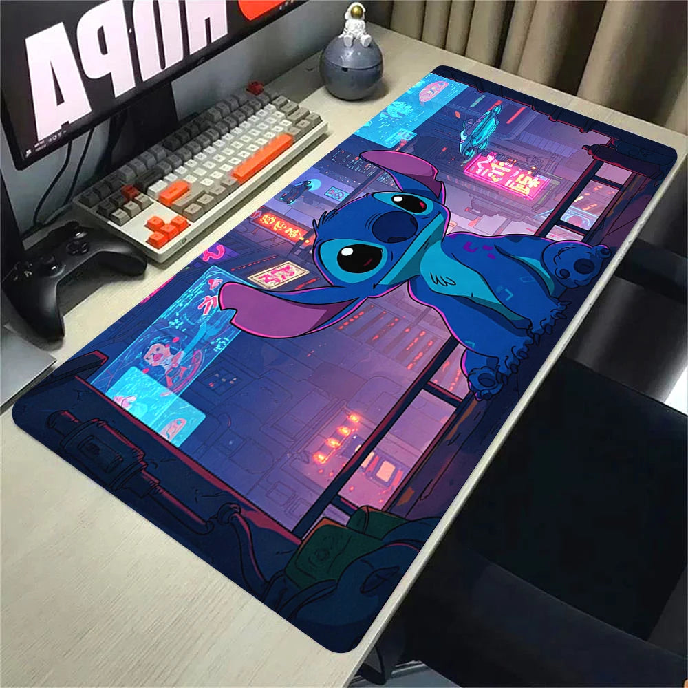 Cute Anime Stitch Mousepad Locking Edge Non-slip Mouse Pad HD Printing Computer Gamers Mausepad XXL Keyboard E-Sports Deskmat